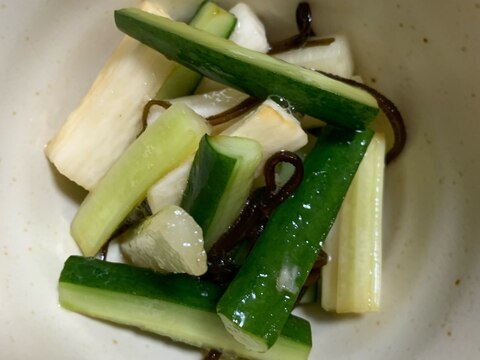 塩昆布と3種の野菜の和物